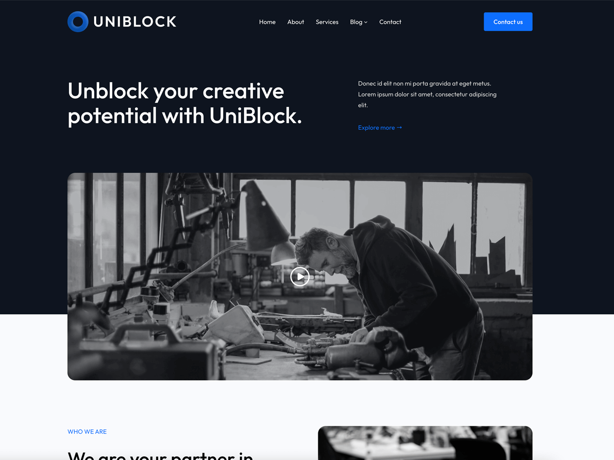 uniblock free wordpress theme